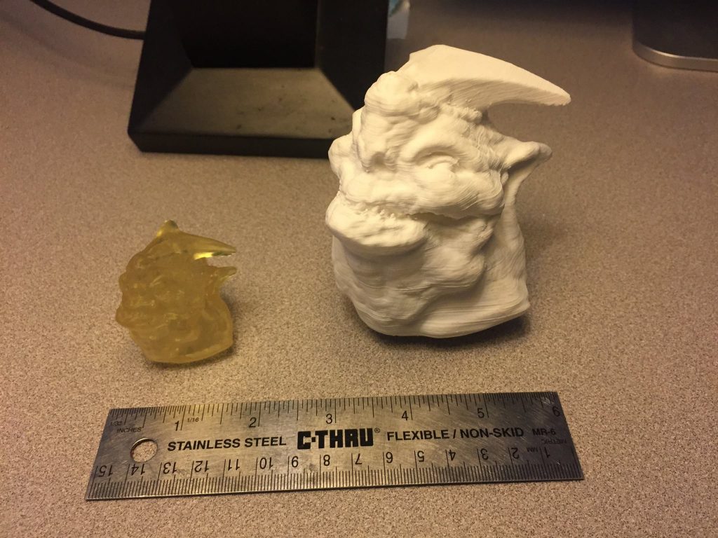 in mô hình quái vật từ Zbrush với máy DLP resin