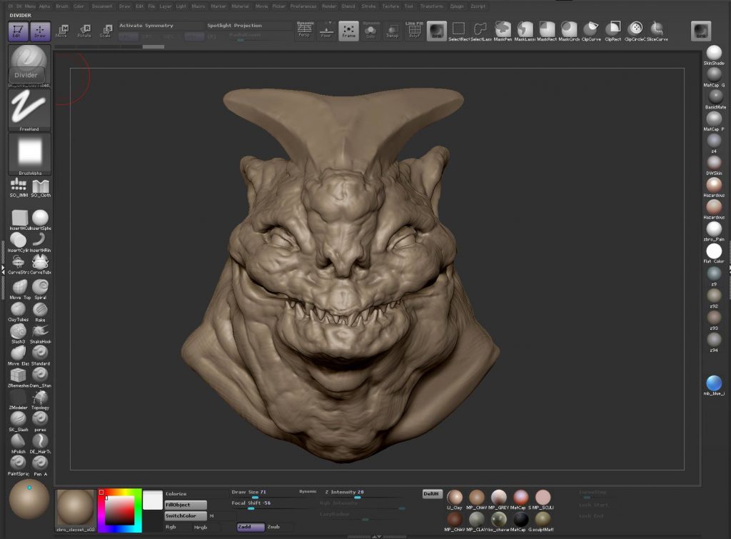 in mô hình quái vật từ Zbrush với máy DLP resin